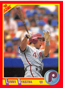 1990 Score #427 Lenny Dykstra VG Philadelphia Phillies 