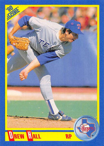 1990 Score #516 Drew Hall VG Texas Rangers 