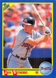 1990 Score #540 Jeff Wetherby VG RC Rookie Atlanta Braves 