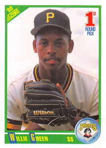 1990 Score #682 Willie Greene VG RC Rookie Pittsburgh Pirates 