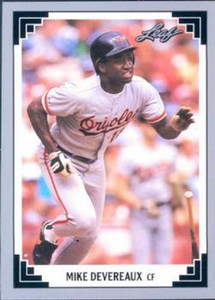 1991 Leaf #138 Mike Devereaux VG Baltimore Orioles 