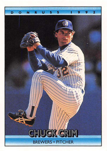 1992 Donruss #103 Chuck Crim VG Milwaukee Brewers 