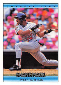 1992 Donruss #345 Shane Mack VG Minnesota Twins 