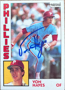 Von Hayes Autographed 1984 Topps Nestle #587