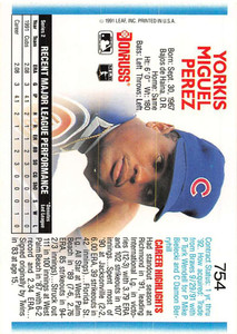 1992 Donruss #754 Yorkis Perez VG Chicago Cubs 