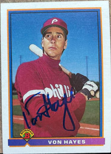 Von Hayes Autographed 1991 Bowman #487