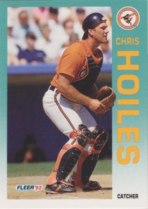 Chris Hoiles 1991 Score #334 Baltimore Orioles Rookie Jersey