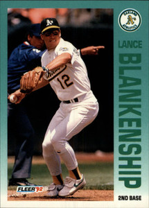 1992 Fleer #250 Lance Blankenship VG Oakland Athletics 