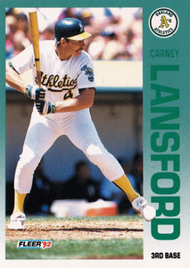 Carney Lansford Autographed 1991 Upper Deck #194 - Under the Radar