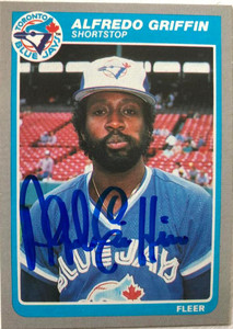 Alfredo Griffin Autographed 1985 Fleer #106 Toronto Blue Jays Card
