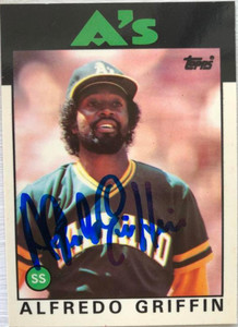 Alfredo Griffin Autographed 1986 Topps Tiffany #566