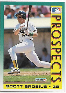 1992 Fleer #671 Scott Brosius VG RC Rookie Oakland Athletics 