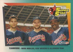 1992 Fleer #700 Mark Wohlers/Kent Mercker/Alejandro Pena Teamwork VG Atlanta Braves 