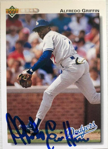 Alfredo Griffin Autographed 1992 Upper Deck #282 Los Angeles Dodgers Card
