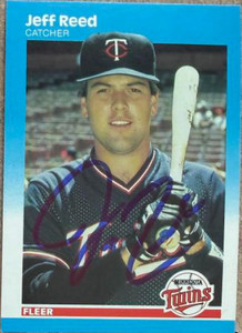 Jeff Reed Autographed 1987 Fleer #550 Minnesota Twins Card
