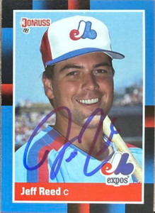 Jeff Reed Autographed 1988 Donruss #88 Montreal Expos Card