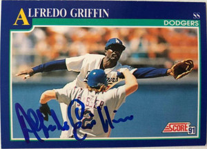 Alfredo Griffin Autographed 1991 Score #442