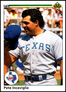  1989 Score Baseball #201 Pete Incaviglia Texas Rangers