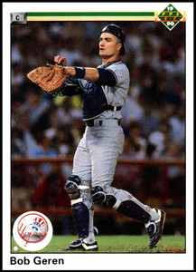 1990 Upper Deck #608 Bob Geren UER VG New York Yankees 