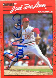 Jose DeLeon Autographed 1990 Donruss #536