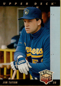 1993 Upper Deck #13 Jim Tatum VG RC Rookie Milwaukee Brewers 