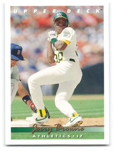 1993 Upper Deck #129 Jerry Browne VG Oakland Athletics 