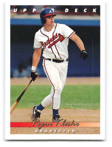 1993 Upper Deck #376 Ryan Klesko VG Atlanta Braves 