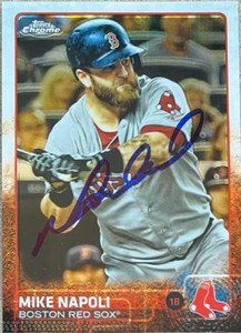 Mike Napoli Autographed 2015 Topps Chrome #150
