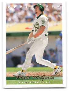 1993 Upper Deck #566 Mark McGwire VG Oakland Athletics 