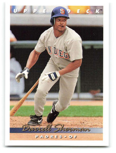 1993 Upper Deck #784 Darrell Sherman VG RC Rookie San Diego Padres 