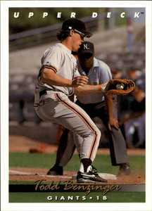 1993 Upper Deck #790 Todd Benzinger VG San Francisco Giants 