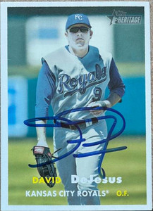 David DeJesus Autographed 2006 Topps Heritage #120