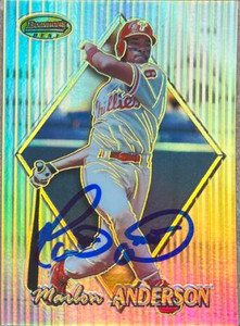 Marlon Anderson Autographed 1999 Bowman's Best Refractor #104
