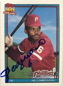 Sil Campusano Autographed 1991 Topps #618 Philadelphia Phillies Card 