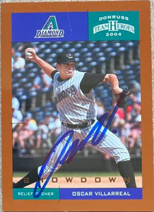 Oscar Villarreal Autographed 2004 Donruss Team Heroes - Showdown Bronze #19