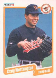 1990 Fleer #195 Craig Worthington VG Baltimore Orioles 