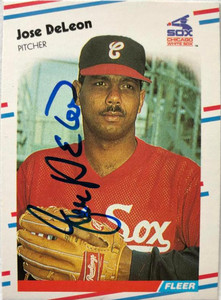 Jose DeLeon Autographed 1988 Fleer #395