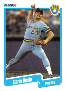 1990 Fleer #316 Chris Bosio VG Milwaukee Brewers 