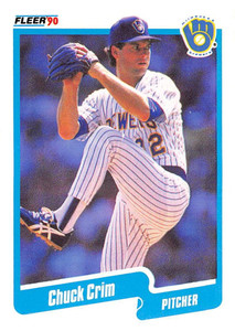 1990 Fleer #319 Chuck Crim VG Milwaukee Brewers 