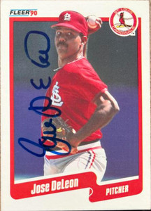 Jose DeLeon Autographed 1990 Fleer #248