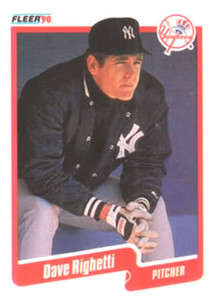 1990 Fleer #453 Dave Righetti VG New York Yankees 