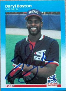 Daryl Boston Signed 1987 Coke Baseball Card - Chicago White Sox