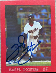 Daryl Boston Signed 1987 Coke Baseball Card - Chicago White Sox