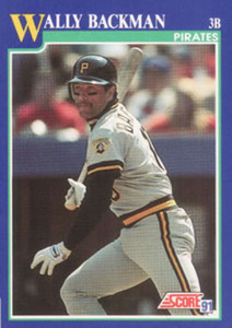 1991 Score #16 Wally Backman VG Pittsburgh Pirates 