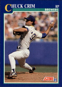 1991 Score #99 Chuck Crim VG Milwaukee Brewers 
