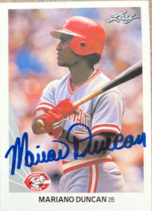 Mariano Duncan Autographed 1990 Leaf #202 Cincinnati Reds Card
