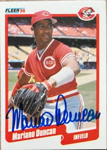 Mariano Duncan Autographed 1990 Fleer Update #U-12
