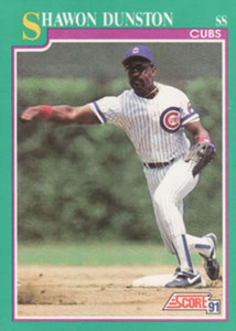 1991 Score #201 Shawon Dunston VG Chicago Cubs 