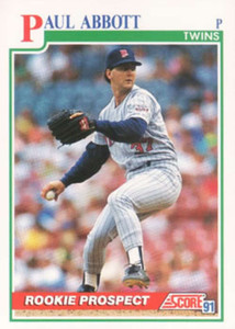 1991 Score #363 Paul Abbott VG RC Rookie Minnesota Twins 