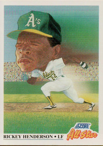 1991 Score #397 Rickey Henderson AS VG Oakland Athletics 